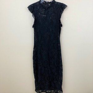 Black Lace Midi Dress